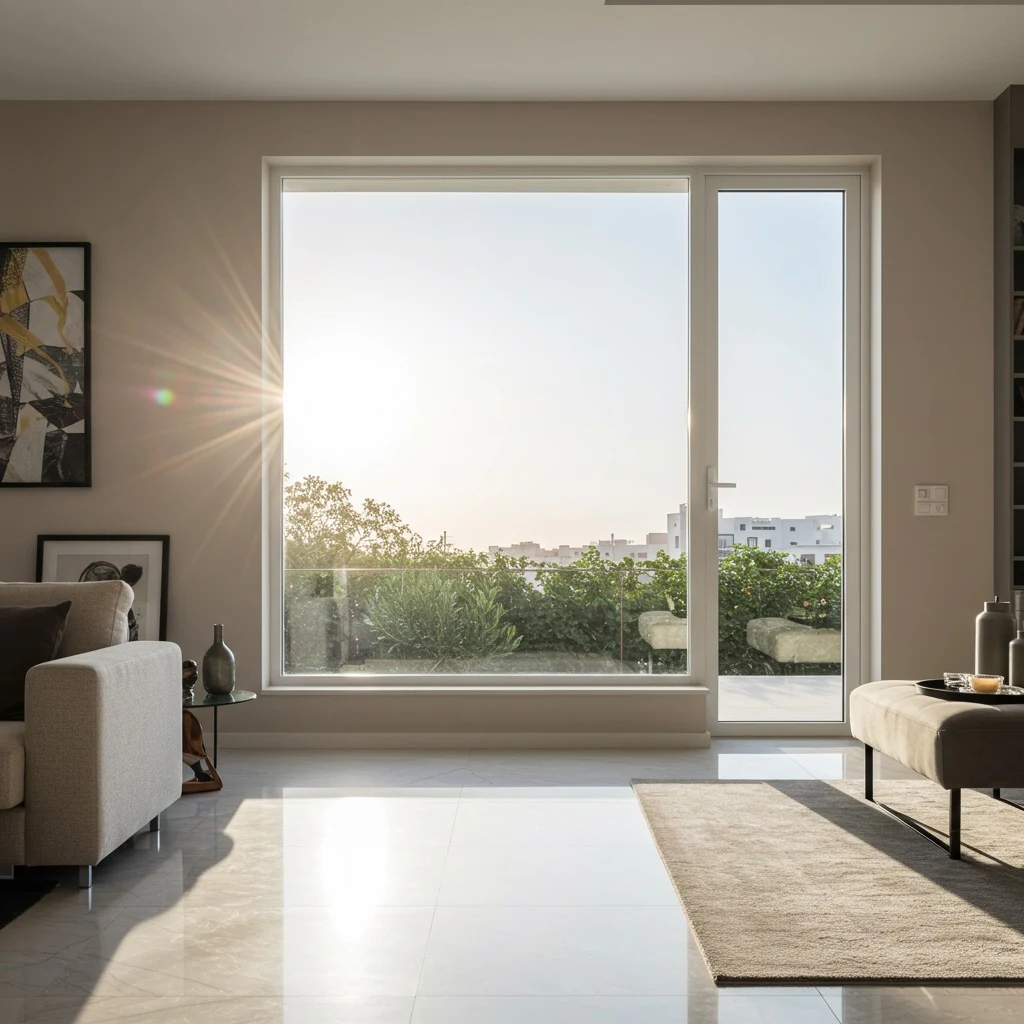 Transom Fixed picture window شباك ثابت يو بي في سي إضاءة طبيعية